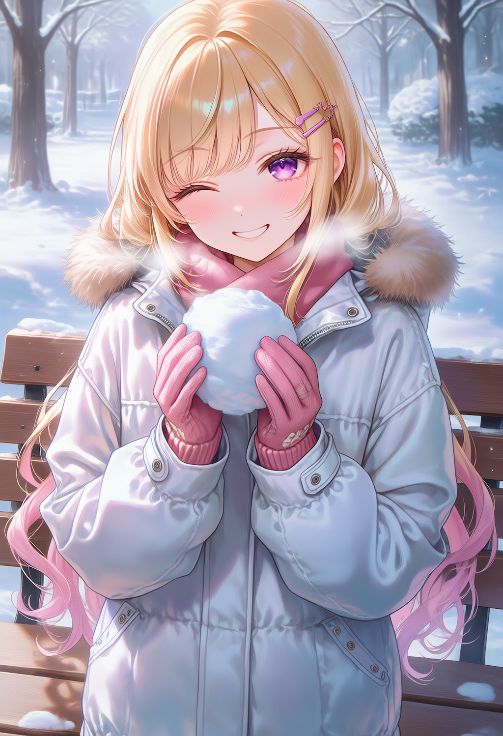 はい、雪玉どうぞっ！