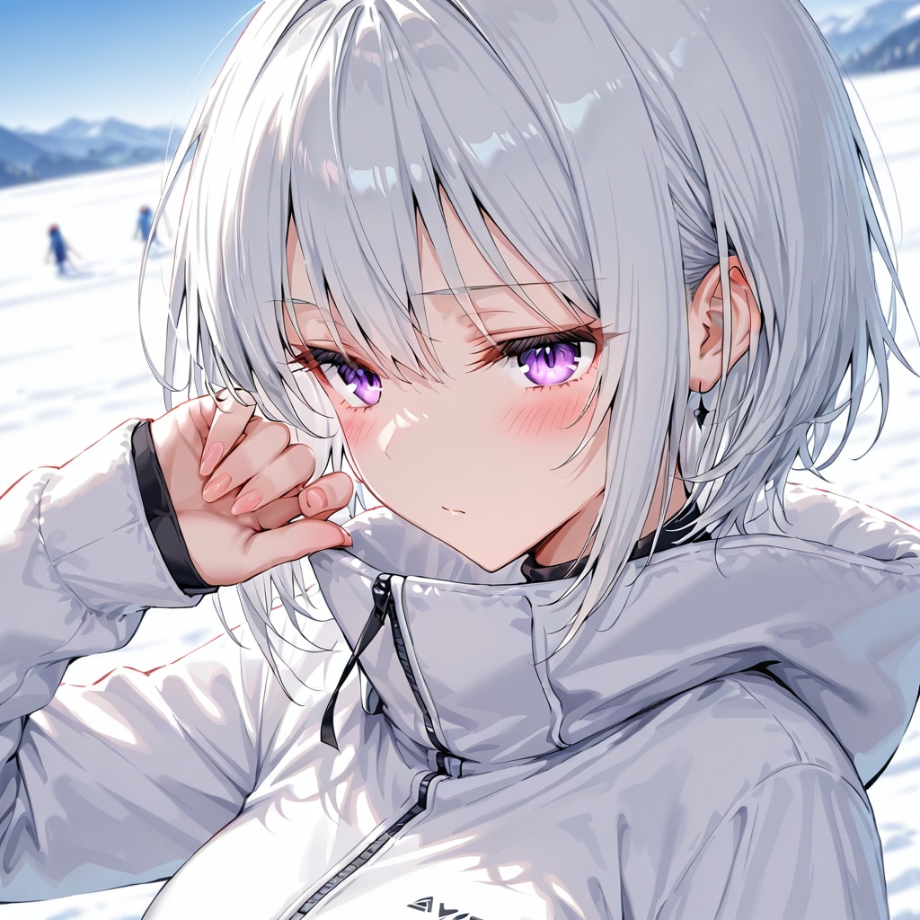 (1127)銀髪ちゃんスキーウェア