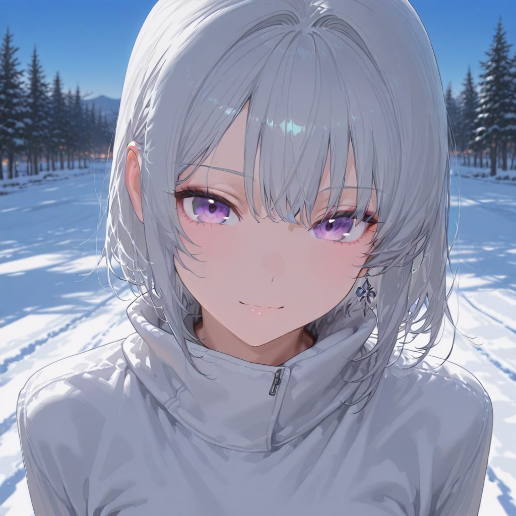 (1127)銀髪ちゃんスキーウェア