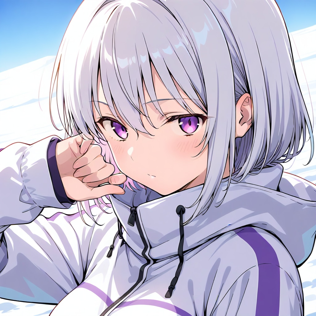 (1127)銀髪ちゃんスキーウェア