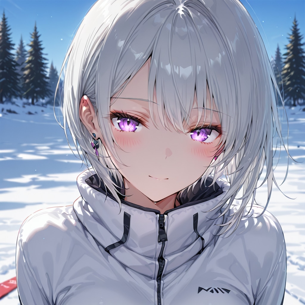 (1127)銀髪ちゃんスキーウェア