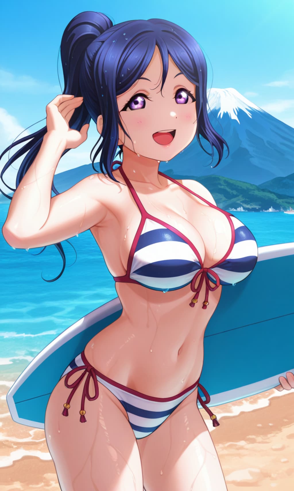 沼津なビーチでサーフィン果南👙🏄‍♀️🏖️🗻❤️