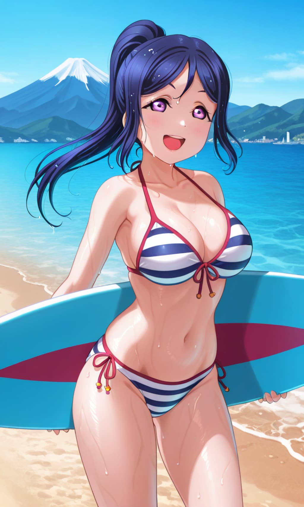 沼津なビーチでサーフィン果南👙🏄‍♀️🏖️🗻❤️