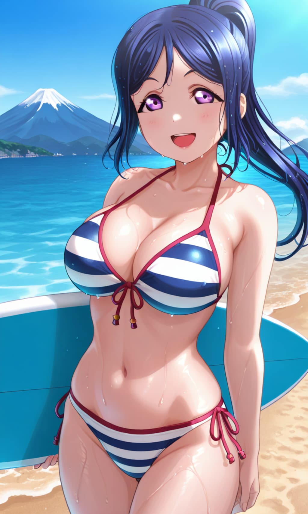 沼津なビーチでサーフィン果南👙🏄‍♀️🏖️🗻❤️