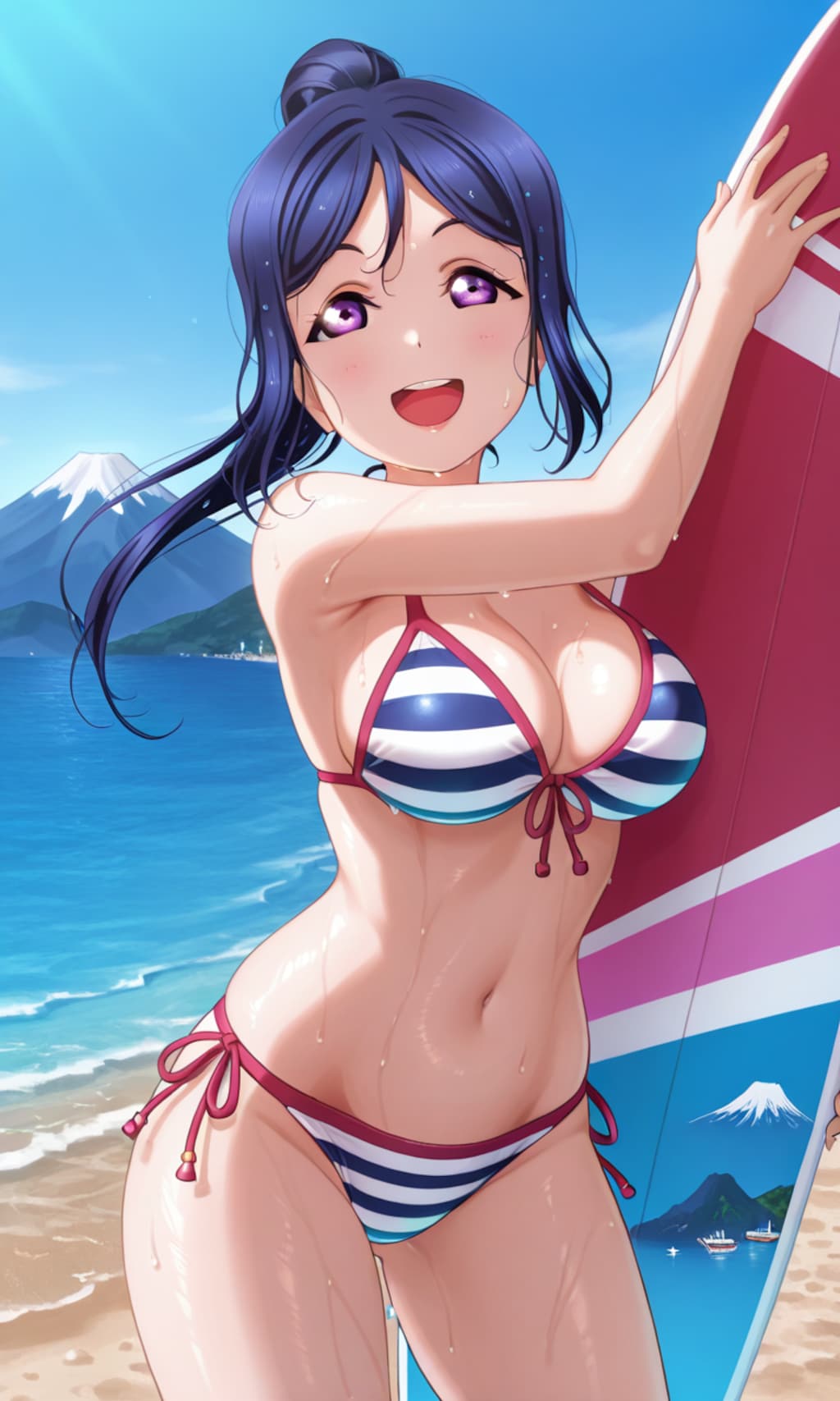 沼津なビーチでサーフィン果南👙🏄‍♀️🏖️🗻❤️
