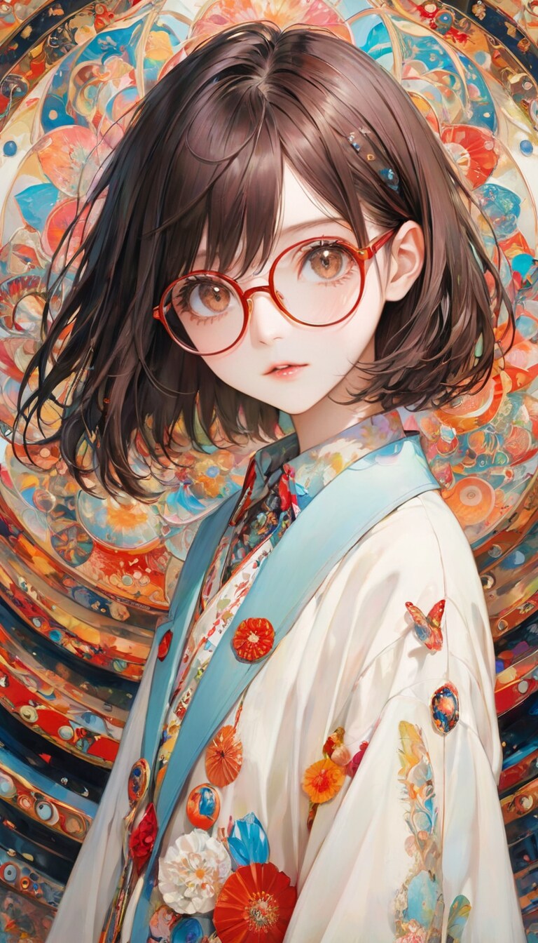 眼鏡女子 楓のモダンドレス