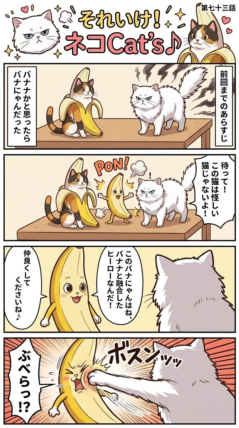 【73話】それいけ！ネコCat's♪(４コマ漫画) | の人気AIイラスト・グラビア