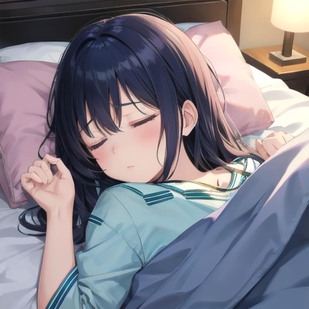 就寝中の少女