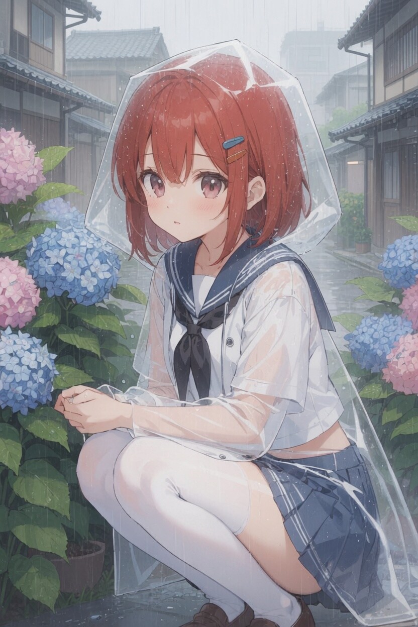 雨の紫陽花
