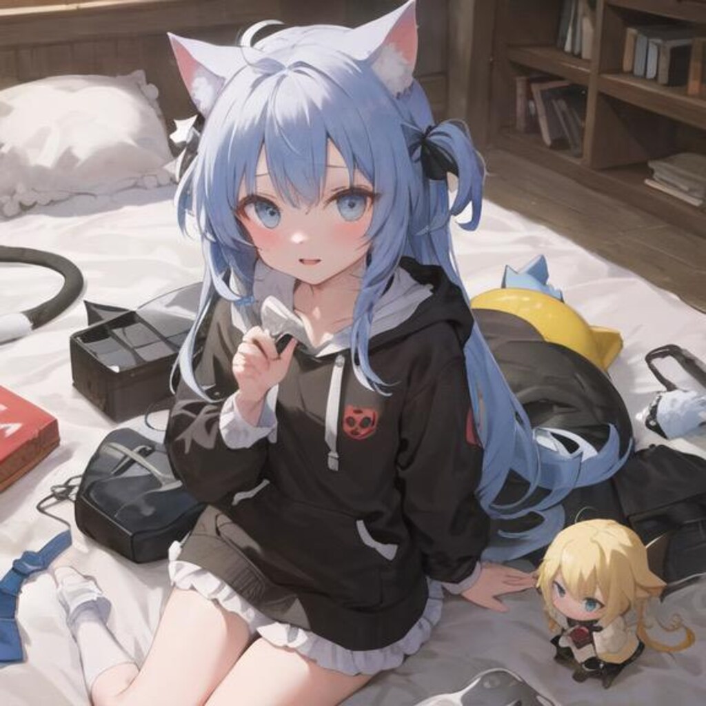 青髪パーカー