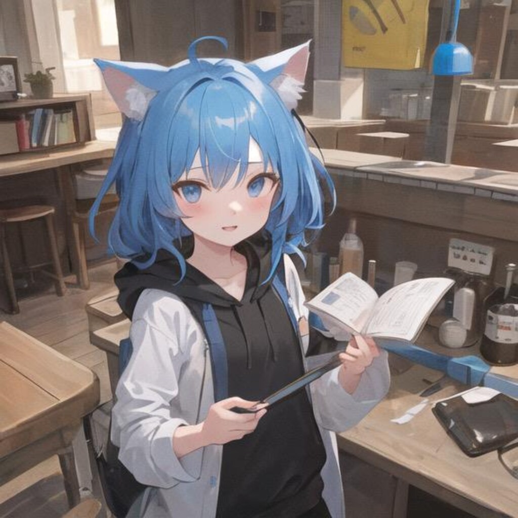 青髪パーカー