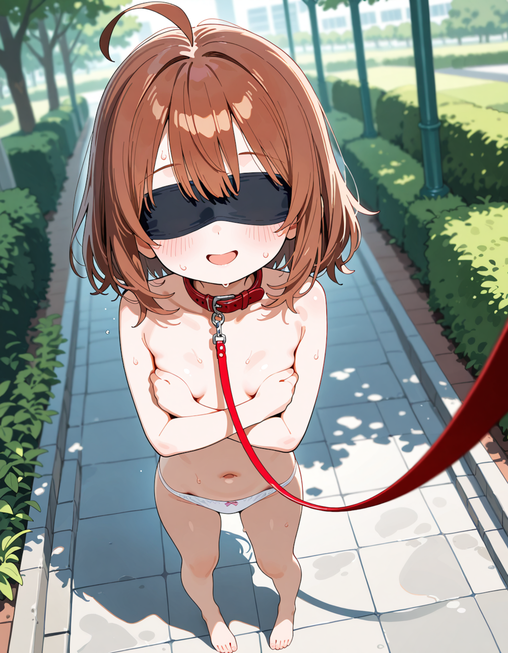 目隠してるから恥ずかしくない……よね?