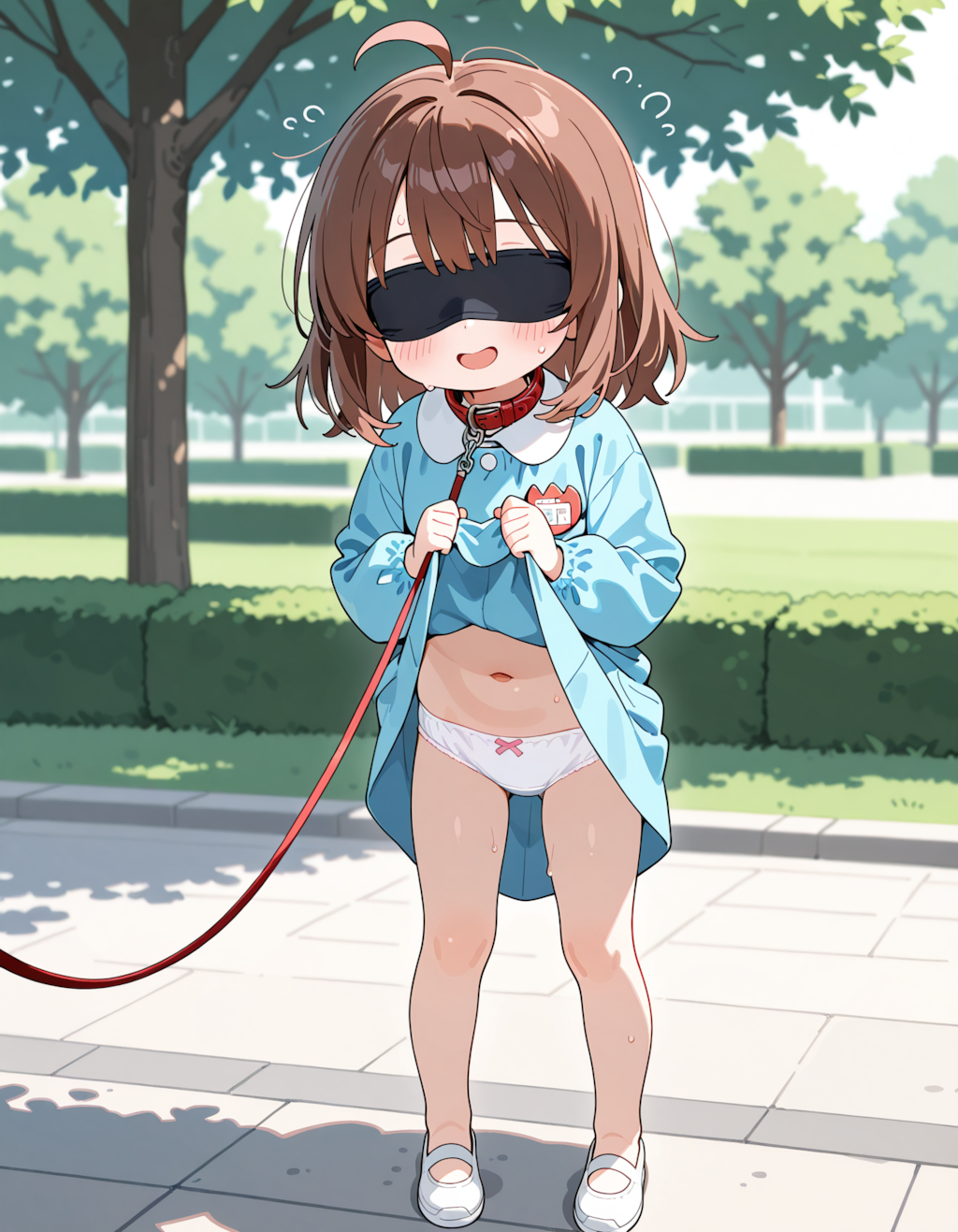 目隠してるから恥ずかしくない……よね?