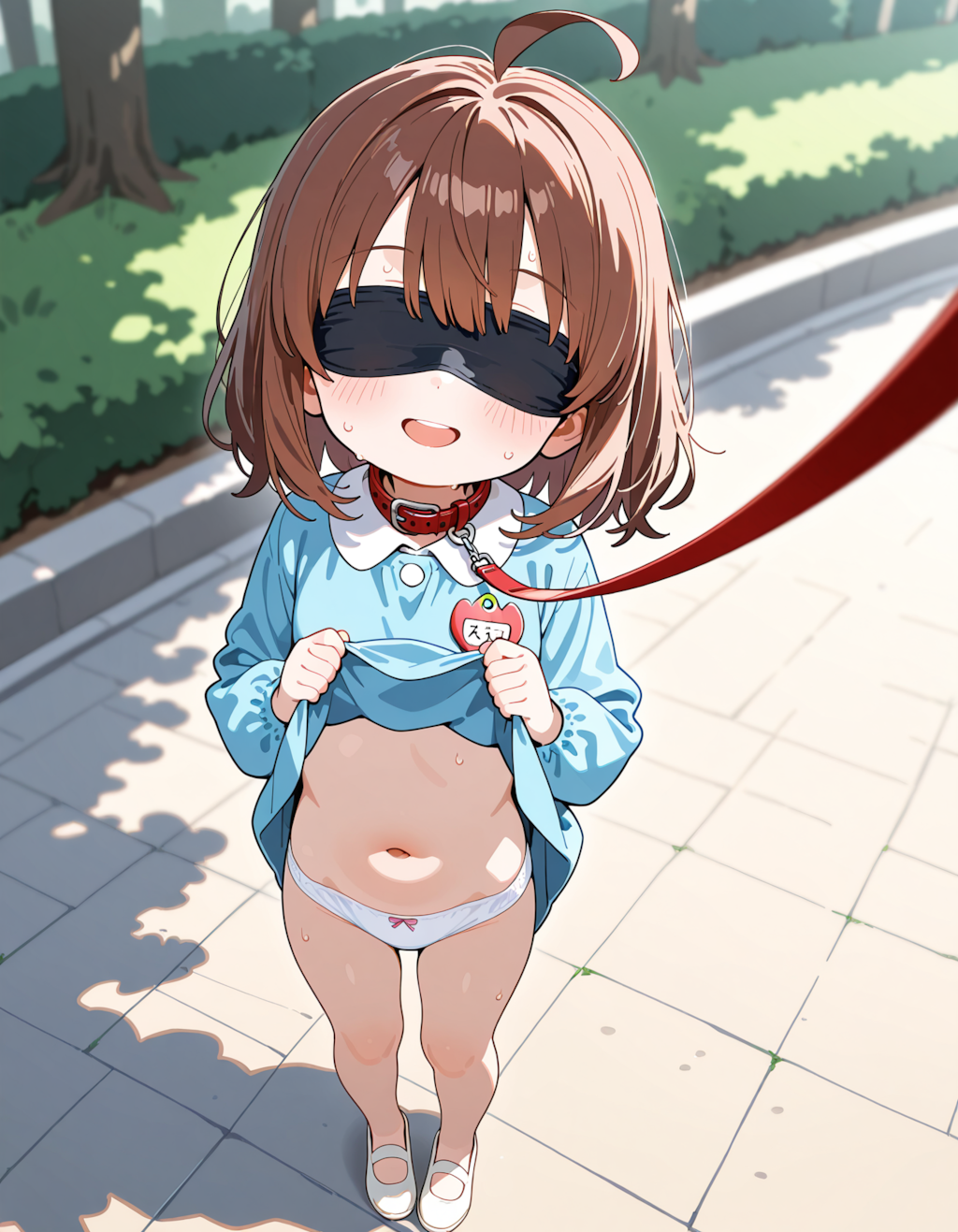目隠してるから恥ずかしくない……よね?