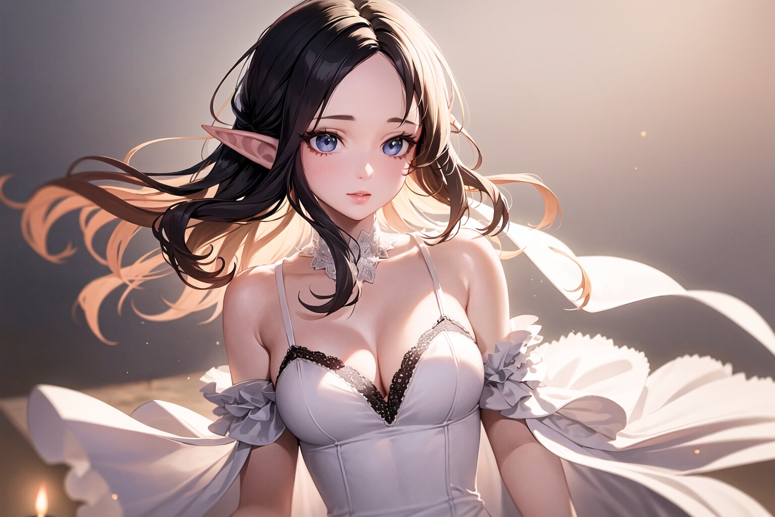 白いドレスのエルフちゃん