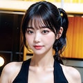 黒ドレスLoraでポロリ 6枚目