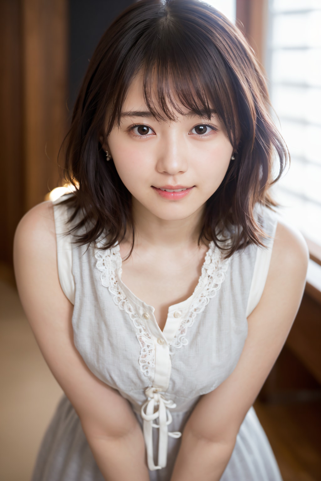 ドレス姿の見つめる女性