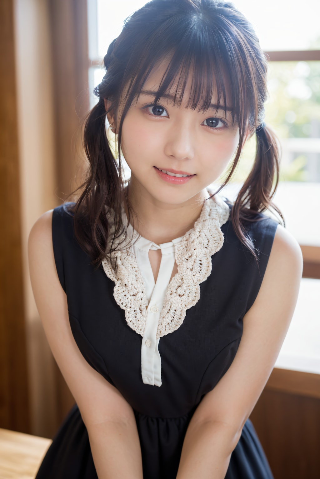 ドレス姿の見つめる女性