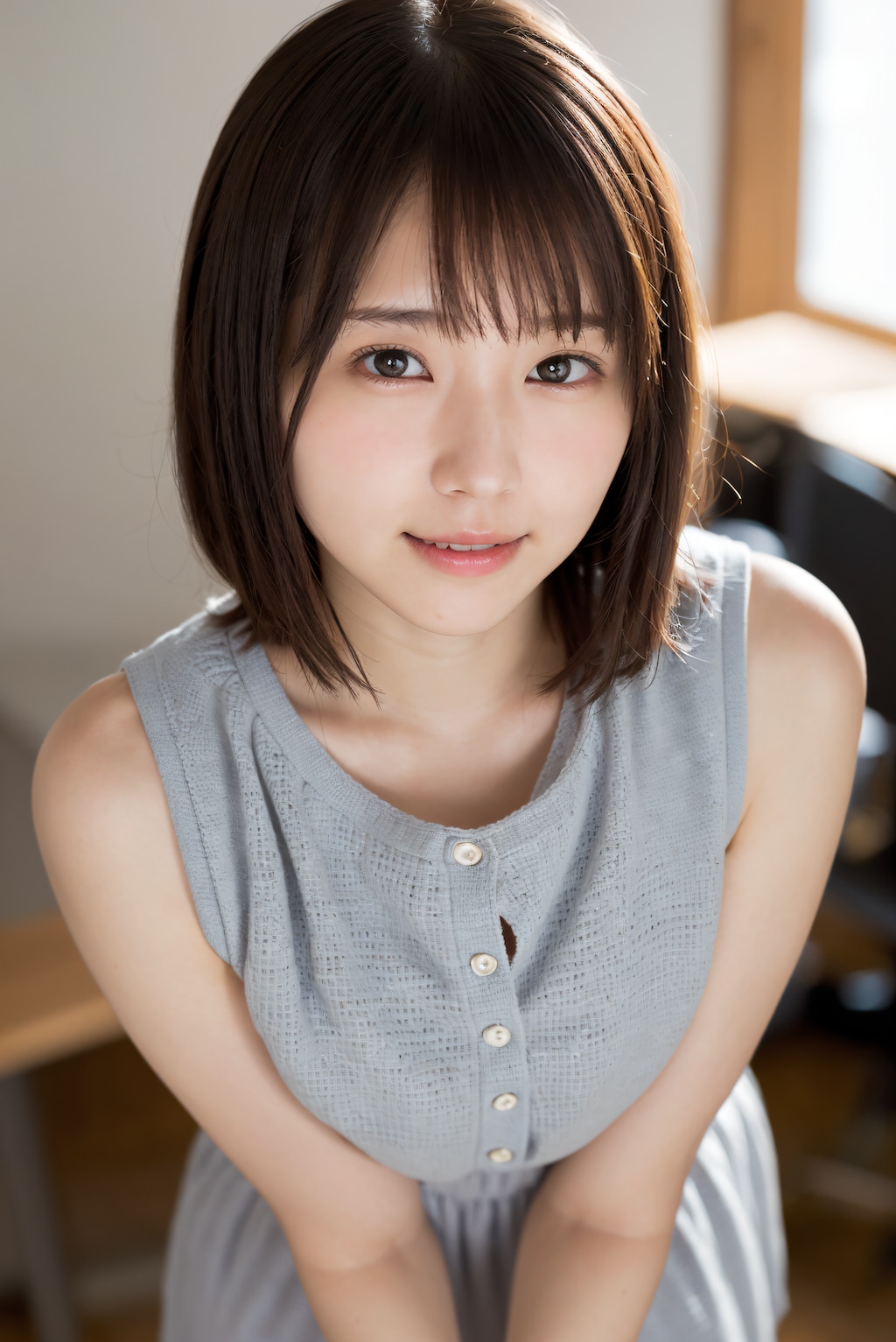 ドレス姿の見つめる女性