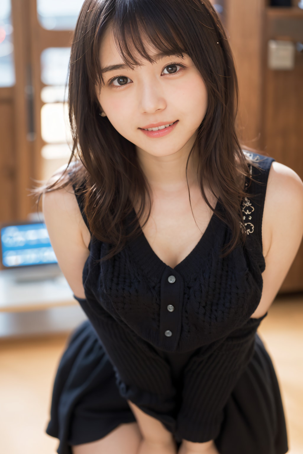 ドレス姿の見つめる女性