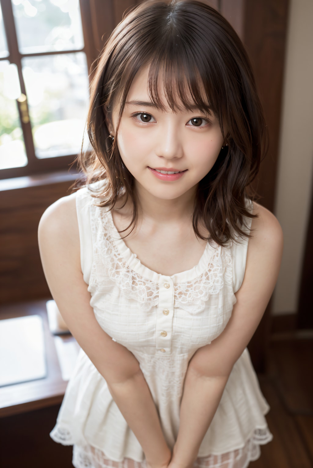 ドレス姿の見つめる女性