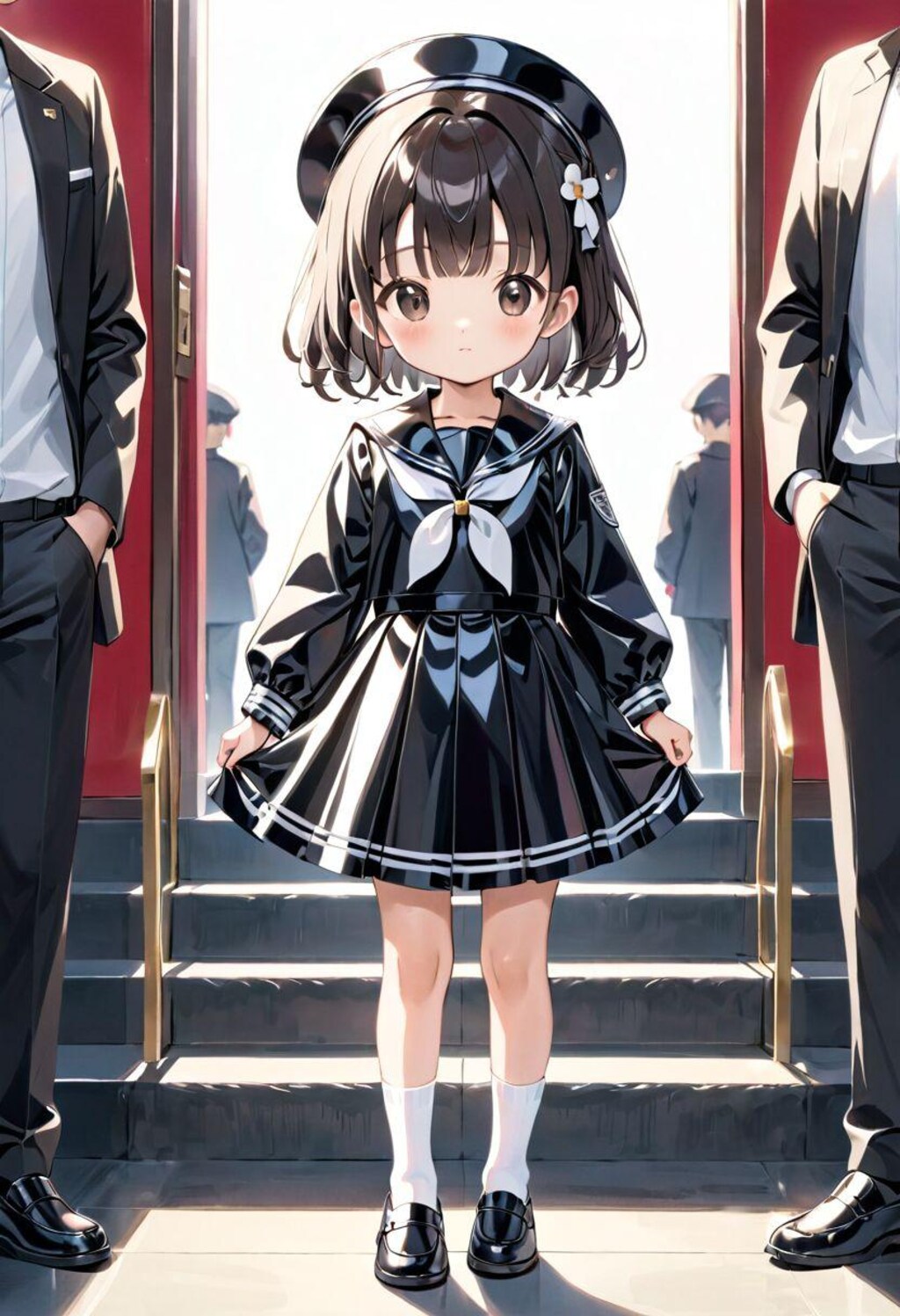 石階段のそばで