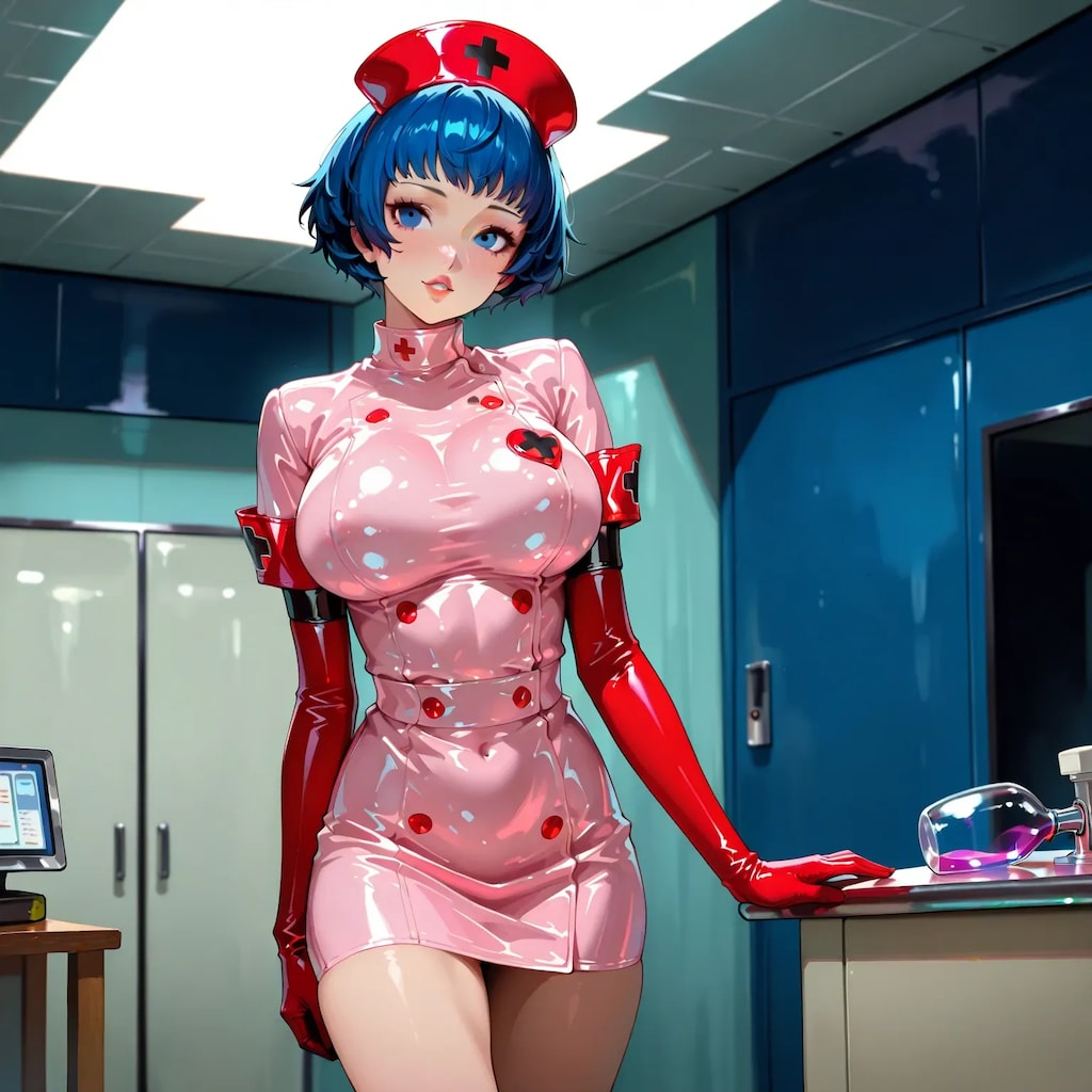 ナースつくってみたけど、一枚目…なんでおっさんのケツ側の仁王立ち額縁に飾ってんだ？？