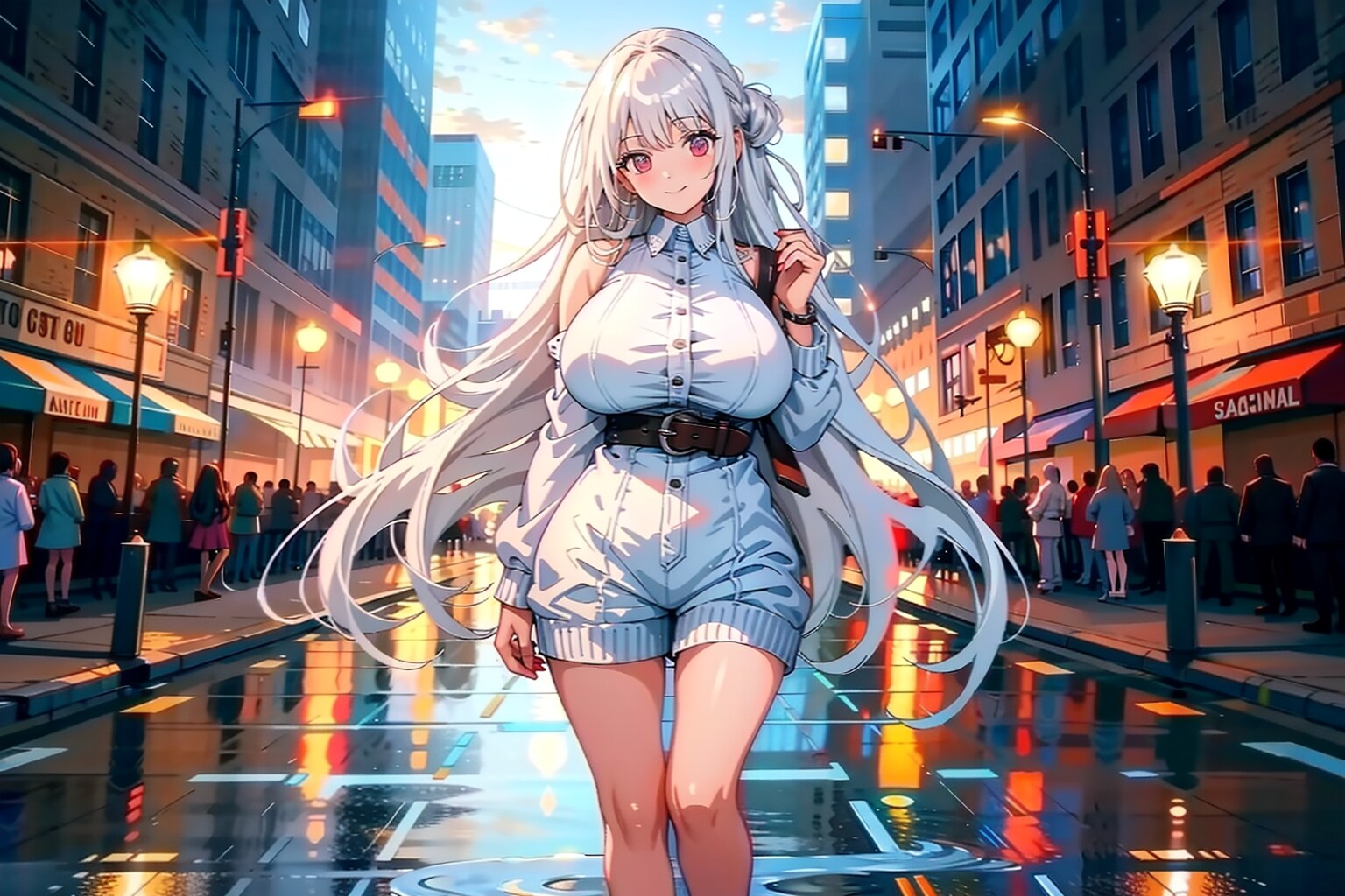 雨上がりの夕空に