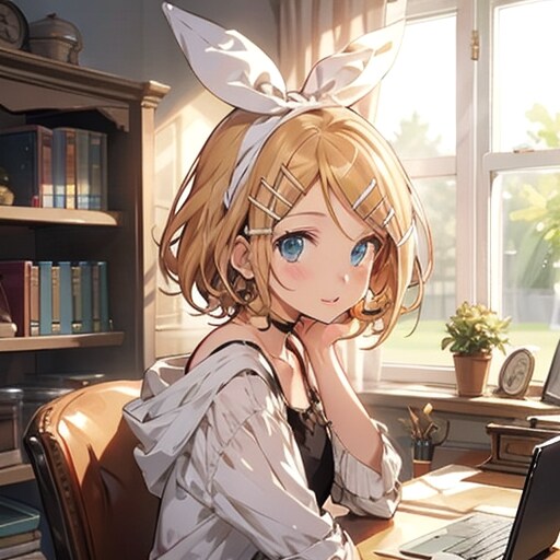 リン、お仕事中