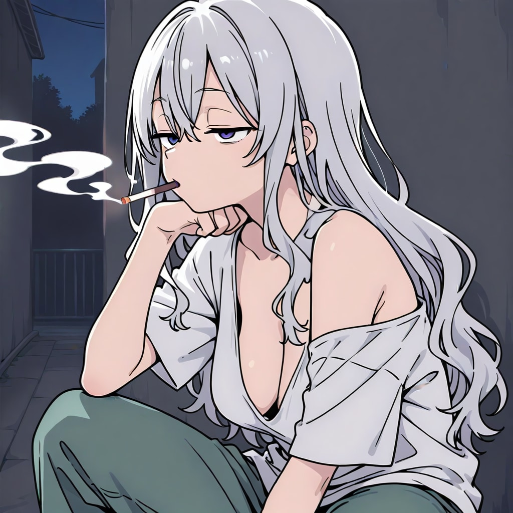 深夜のヤニ吸いねーさん