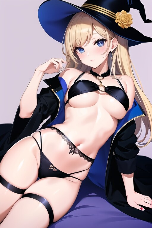 金髪の娘（黒下着）