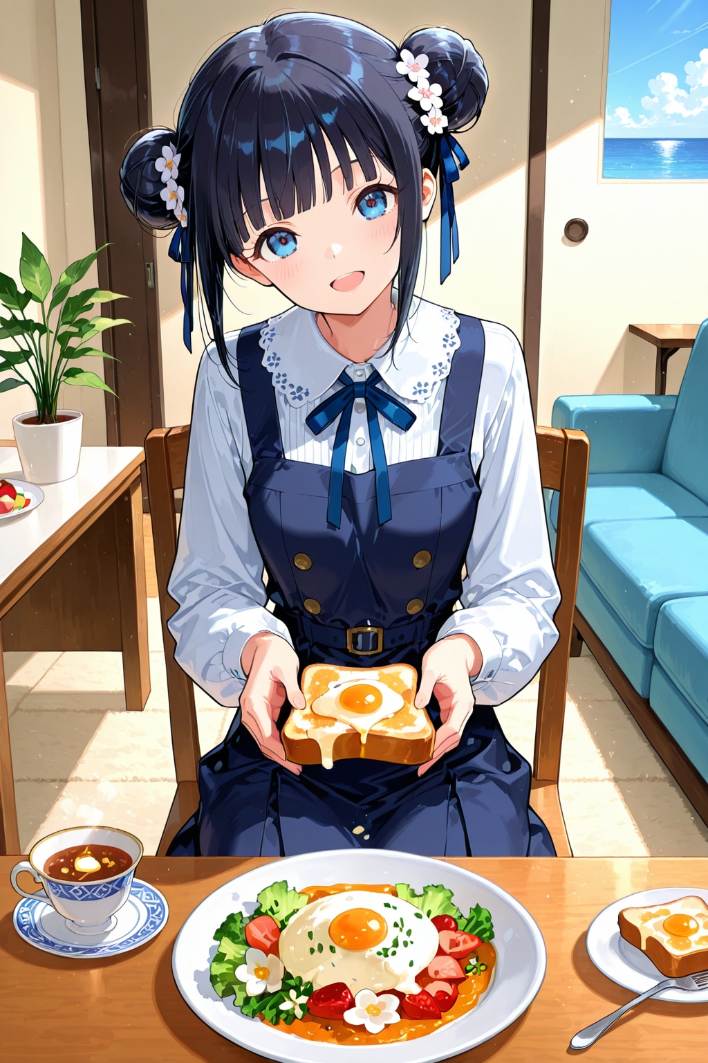 おだんごちゃん🍡✨と朝ごはん🍚✨　9/28 | の人気AIイラスト・グラビア
