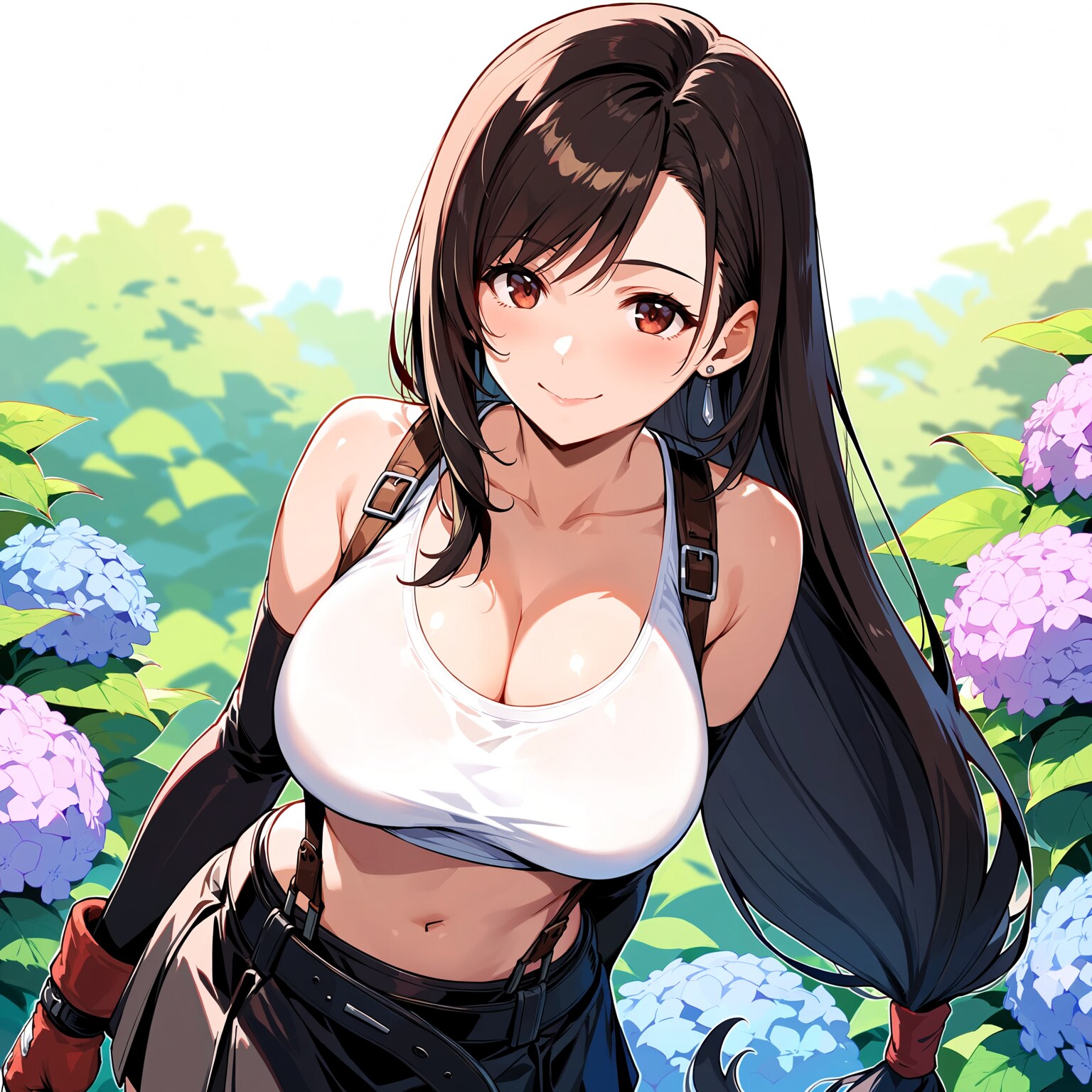 紫陽花とティファ