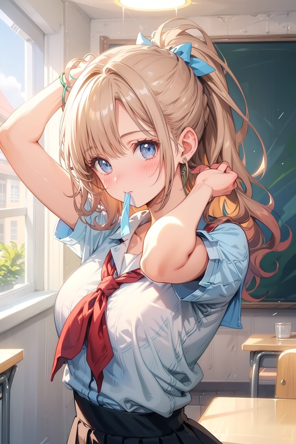 TOPAZ:hair tying | の人気AIイラスト・グラビア