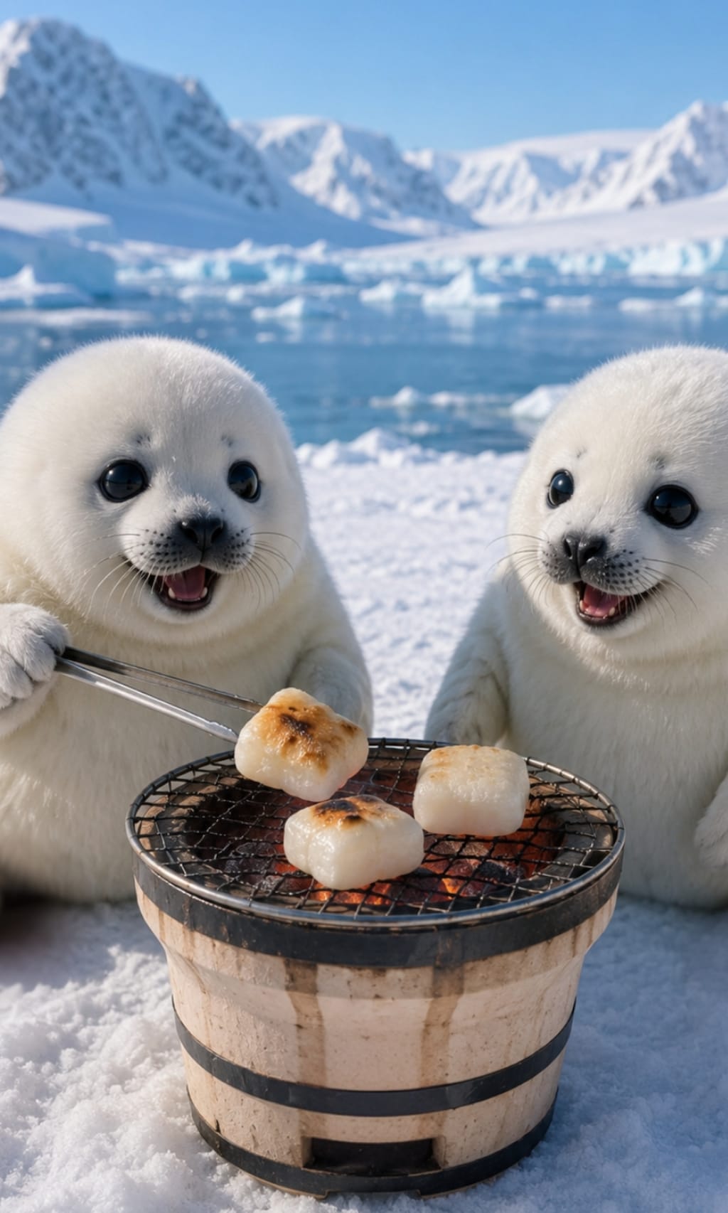 【動物】お餅を焼くお餅