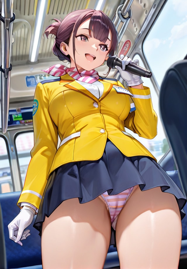 下から失礼しまーす♪　バスガイド編