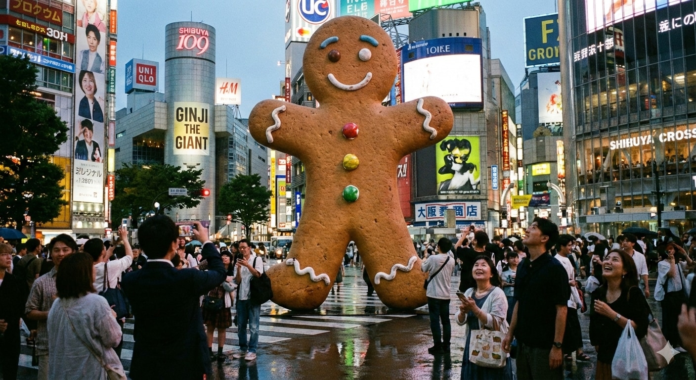 巨大ジンジャーマン現る！(東京編) | の人気AIイラスト・グラビア