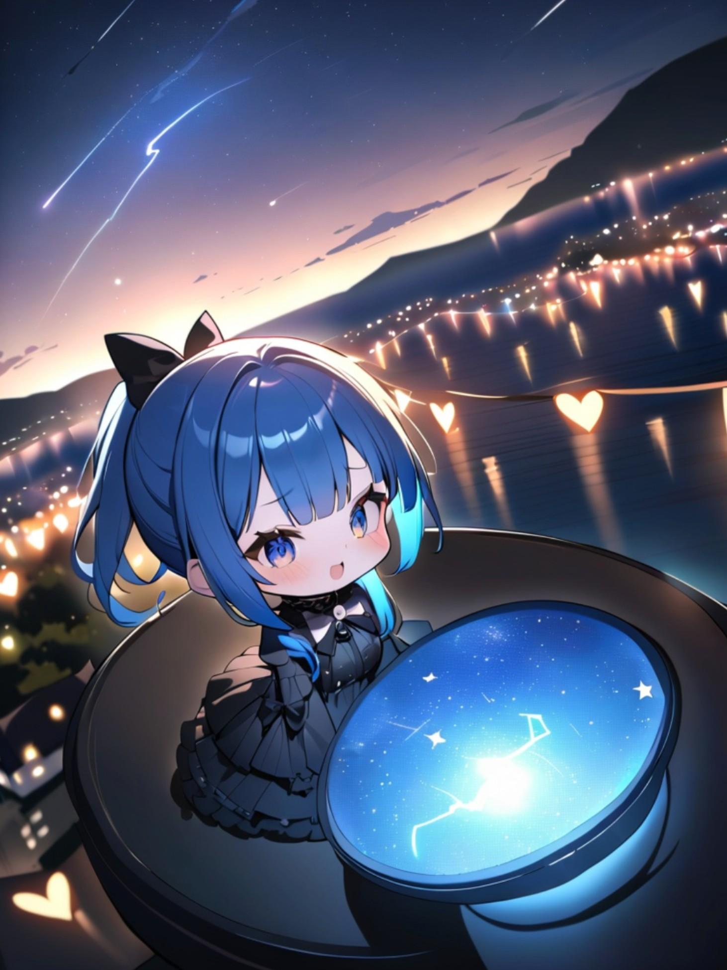 雷と青髪ちゃん