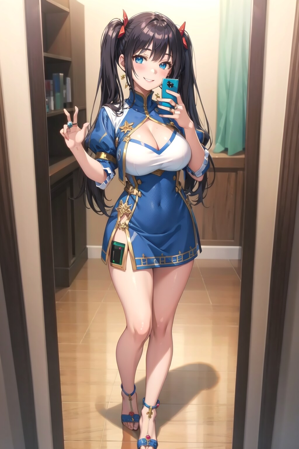 スマホと半袖