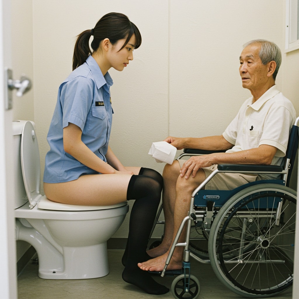 婦警さんと一緒にトイレ