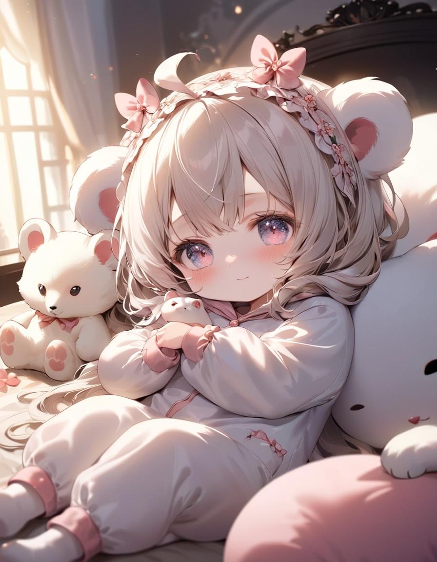 ケモミミパジャマちゃんとお花のパジャマちゃん