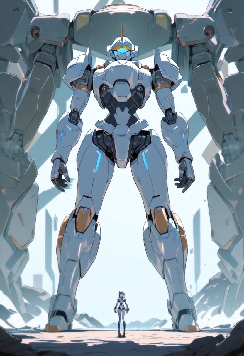 女性パイロットとロボット