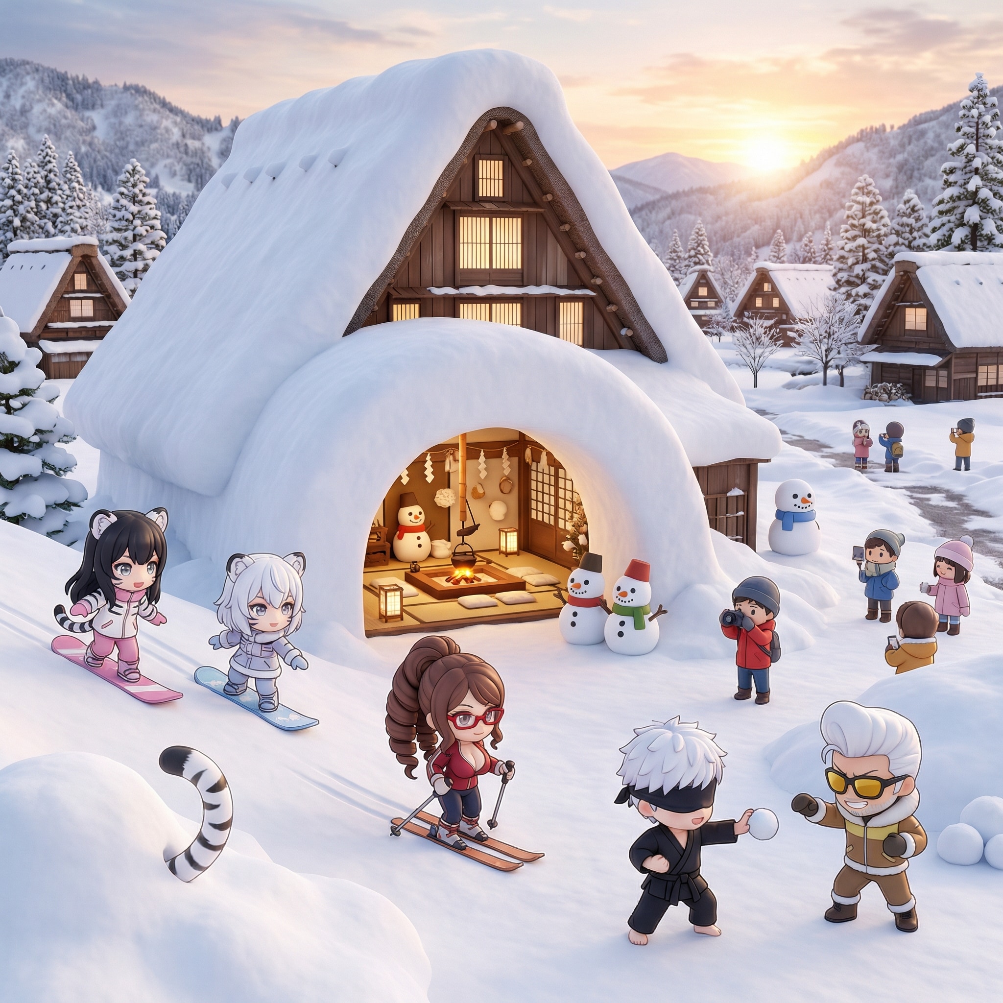 ちちぷいフレンズワールドツアー。in【白川郷】 | の人気AIイラスト・グラビア