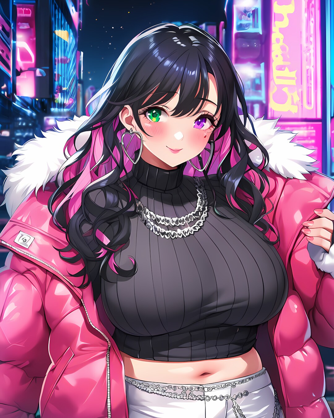 💗ピンクダウン♡夜街甘ギャルリナ💗 | の人気AIイラスト・グラビア