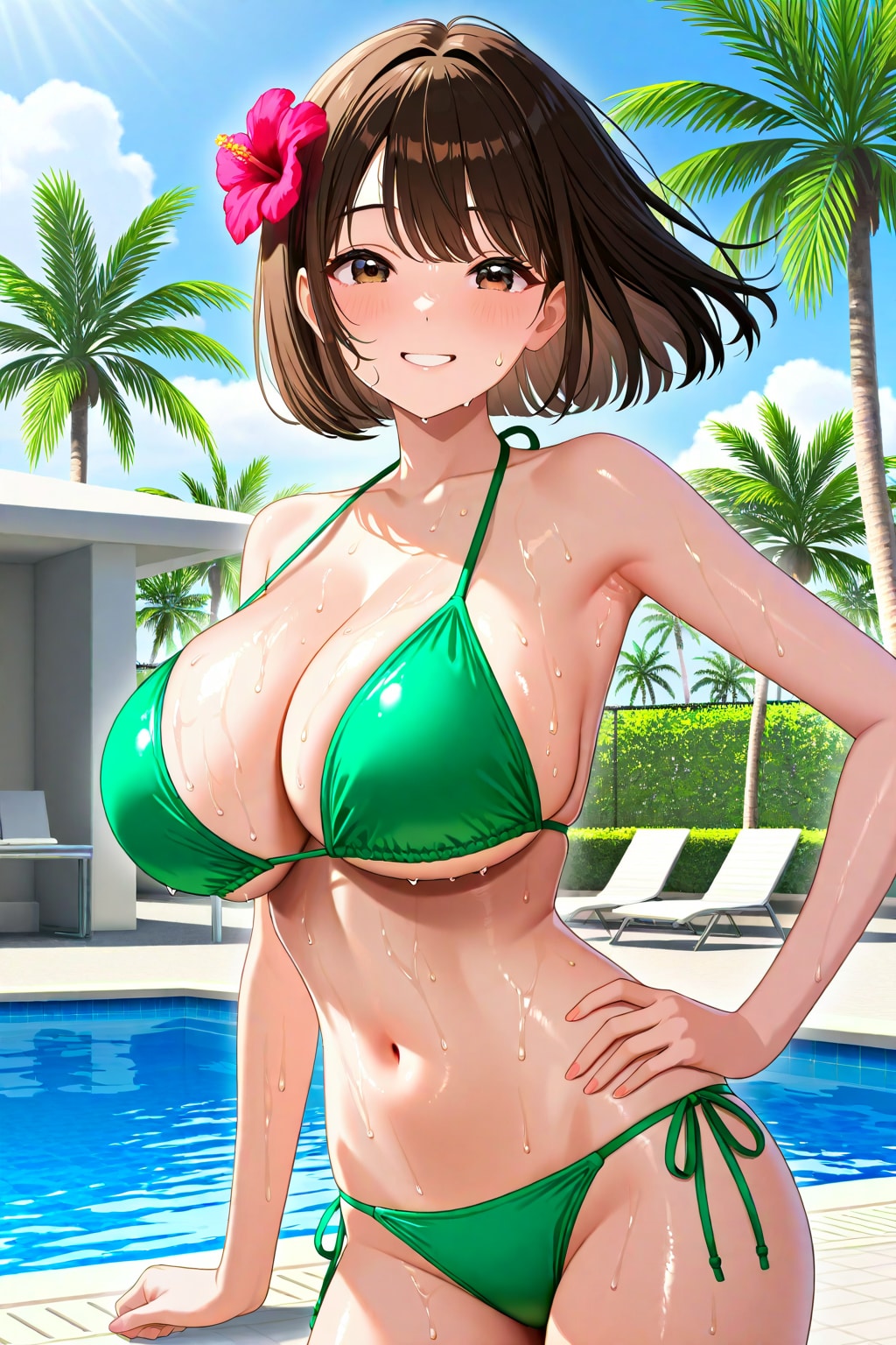 緑ビキニのアキちゃん