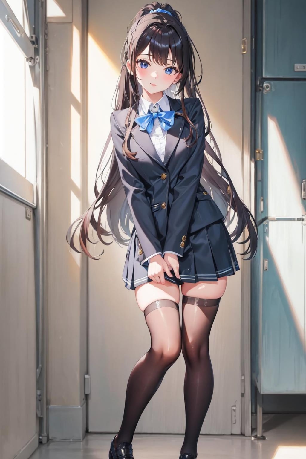 絶対領域の黒髪ちゃん