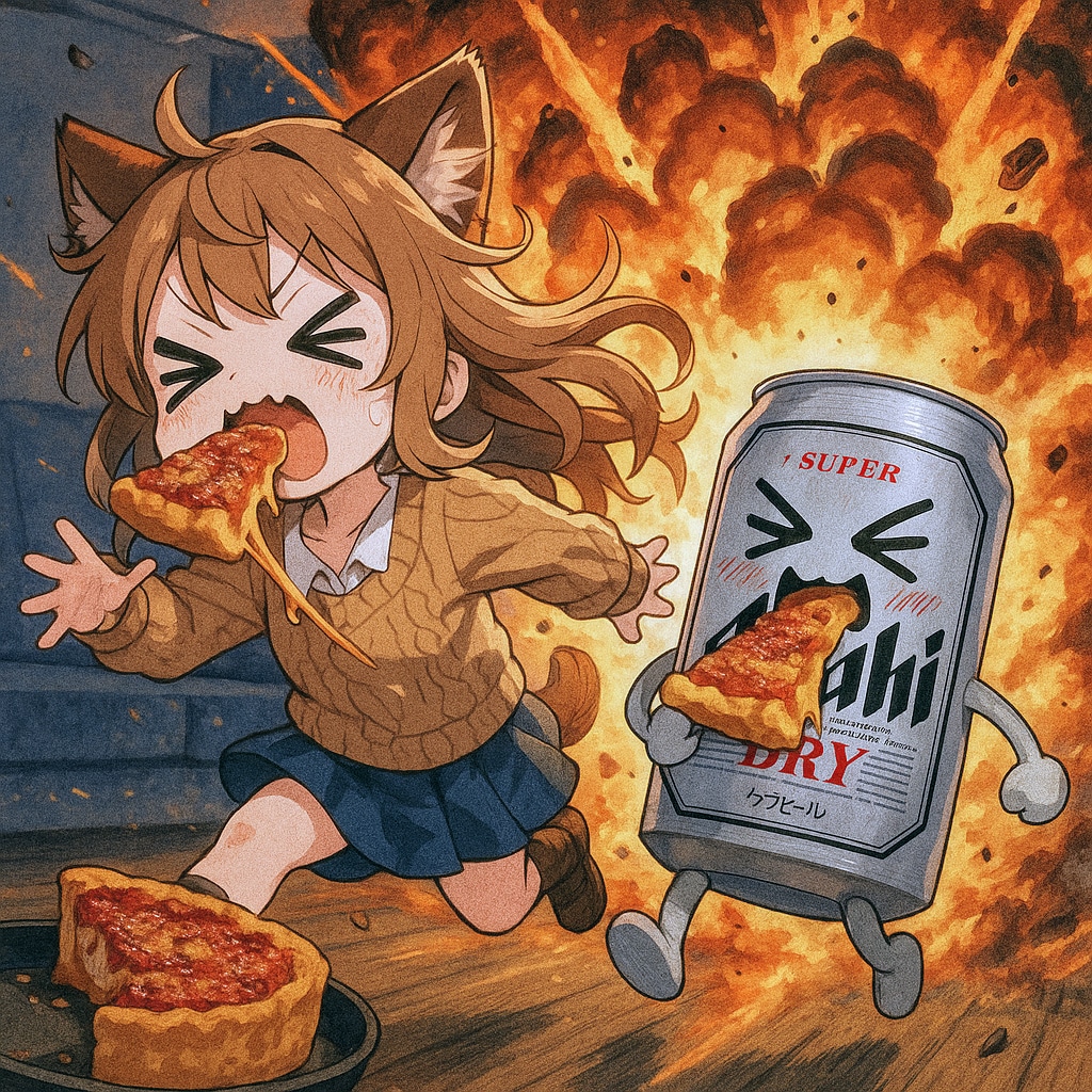 シカゴおピッツァを食べる小さな女の子