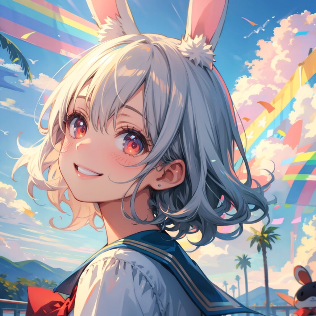 笑顔のうさ耳娘