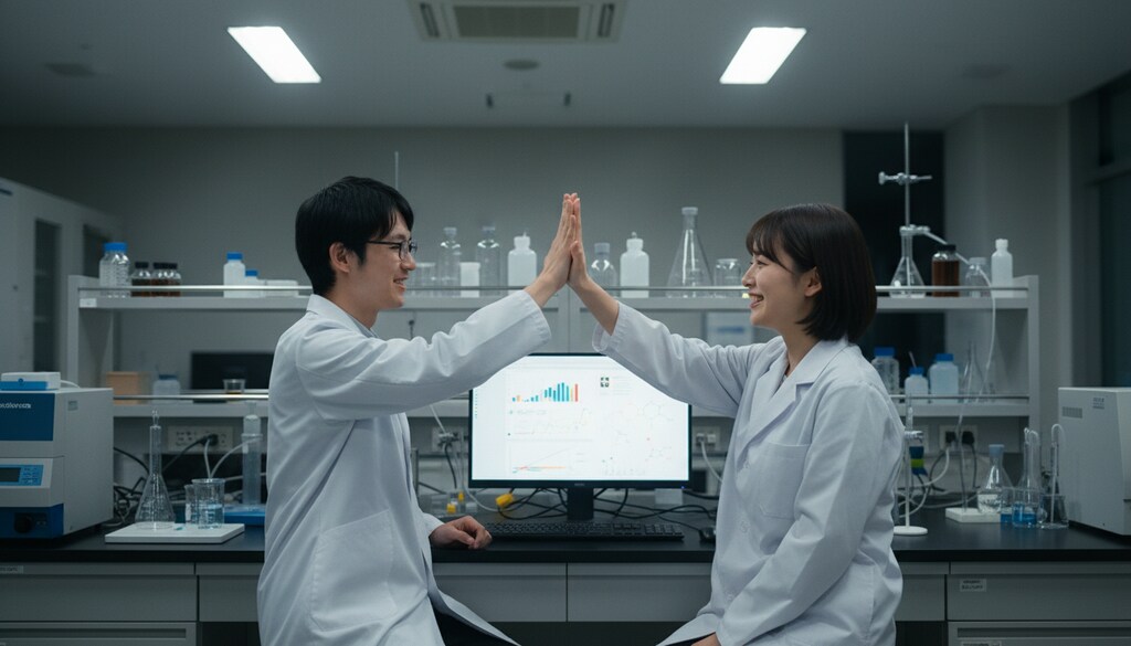 深夜の研究室にて