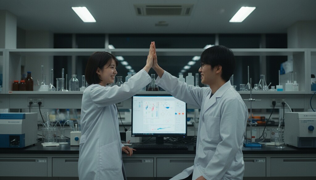 深夜の研究室にて